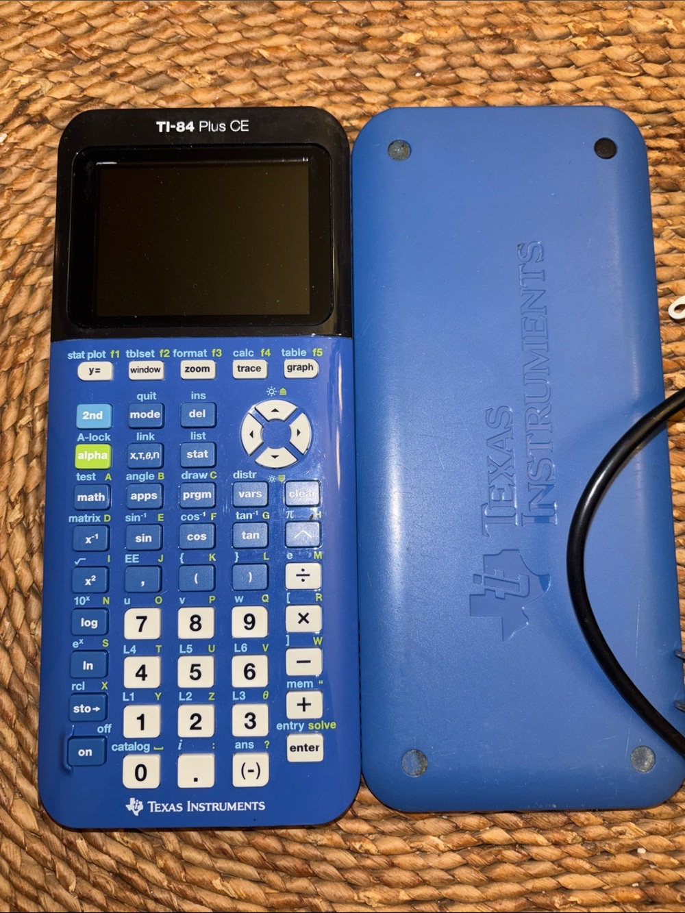 Texas Instruments Blue TI-84 Plus CE Graphing Calculator with Cover